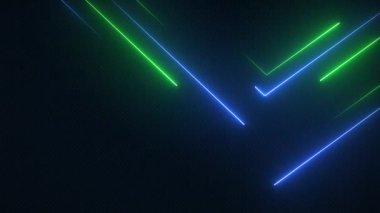 Parlak yeşil ve mavi ışıklı oyun teknolojisi arka planı. Fotokopi alanı olan modern teknoloji animasyonları. Tam HD ve döngü hareketi arkaplanı.