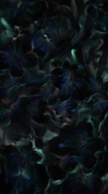 Yeşil, mavi ve siyah tonlarında kıvrımlı çiçekleri olan koyu soyut çiçek arkaplanı. Huysuz sanatsal suluboya etkisi. Bu zarif dikey arkaplan tam HD ve döngüseldir.