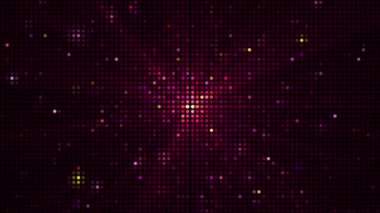 Renkli yanıp sönen LED ışıklar parti arka planı. Parlak disko video duvarı animasyonu. Tam HD ve döngü çok renkli pırıltılı LED hareket arkaplanı.