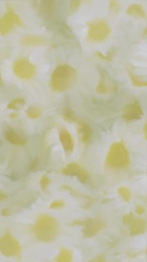 Soyut suluboya ya da yağlı boya resim tarzında narin papatya çiçeklerini yumuşak renklerde karıştıran zarif bir yaz çiçeği arka plan animasyonu..