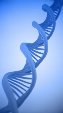 DNA çift sarmal iplikçikleriyle bilim hareketi arka plan animasyonu. Bu genetik konsept dikey arka plan tam bir HD ve kusursuz bir döngüdür..
