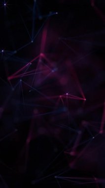 Parlayan neon renkli bağlantı çizgileri ve düğümleri olan soyut pleksus teknolojisi. Dijital veri ağı bağlantıları kavramı. Bu bilim ve teknoloji dikey animasyonu tam bir HD ve bir döngüdür..