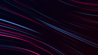 Parlayan kırmızı ve mavi neon ışıkları çerçevenin üzerinde çapraz akan şık oyun arkaplanı. Tam HD ve döngü hareketi arkaplan canlandırması.