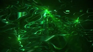 Parlak yeşil hareketli ışık efekti soyut arkaplan. Kıvrımlı sıvı hareketli parlayan ışık. Bu garip psikedelik hareket arkaplanı tam HD ve döngüseldir.
