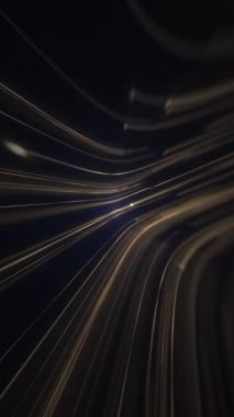 Yüksek hızlı bir altın dijital fiber optik ışık ışını veri düğümleri akışı. İletişim ve bağlantılar kavramı. Tam HD ve dikey teknoloji devinim arkaplan canlandırması.