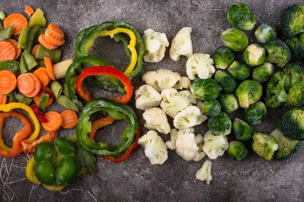 Різні Заморожені Овочі Зберігання Їжі Здорове Харчування — стокове фото