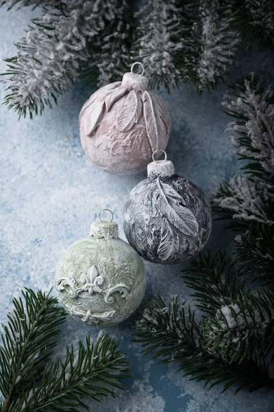 Alte Vintage Handgemachte Weihnachts Und Neujahrsbaumkugel — Stockfoto