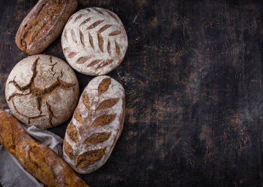 Fresh homemade bread with a crispy crust. Bakery concept