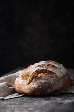 Fresh homemade bread with a crispy crust. Bakery concept