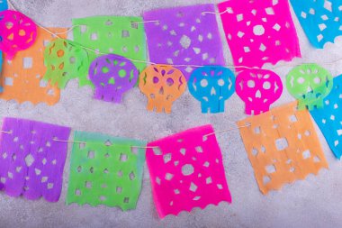 Papel picado. Ölüm Günü için Meksika kağıt çelengi