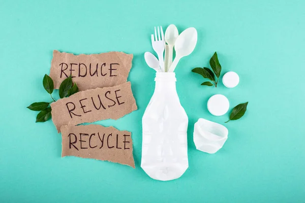 Riutilizzare Ridurre Riciclare Concettuale Riciclare Plastica Zero Rifiuti Vita Ecologica — Foto Stock