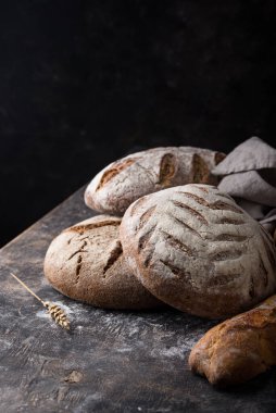 Fresh homemade bread with a crispy crust. Bakery concept