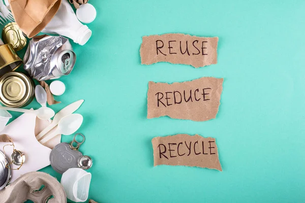 Reutilizar Reduzir Reciclar Conceito Zero Resíduos Vida Ecológica — Fotografia de Stock