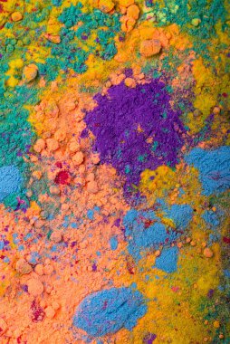 Gulal colors in bowl for celebrating Indian Holi festival