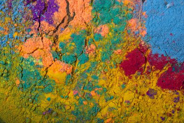 Gulal colors in bowl for celebrating Indian Holi festival