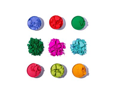 Farklı renk göz farı renginde palet deseni örneği, beyaz üzerinde izole edilmiş.