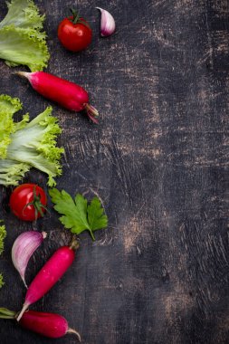 Çeşitli organik sağlıklı sebzeler. Hasat konsepti