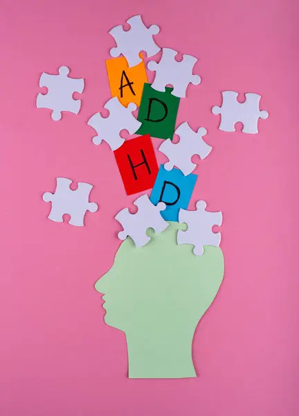 stock image ADHD concept with human mind and brain, neuridiversity