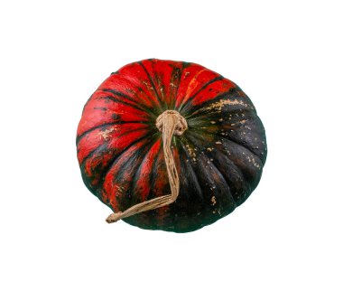 Dekoratif balkabağı gölgesiz beyaz arkaplanda izole