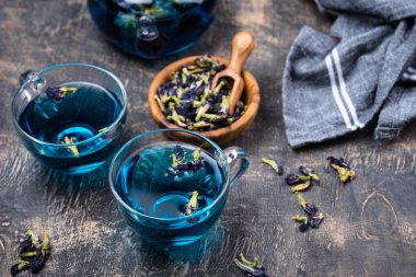 Mavi çay Kelebek bezelyesi ya da kuru klitorya çiçekli anchan