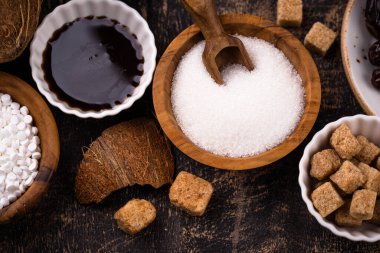 Çeşitli şeker değişimi, doğal sağlıklı tatlandırıcı konsepti