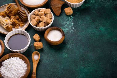 Çeşitli şeker değişimi, doğal sağlıklı tatlandırıcı konsepti