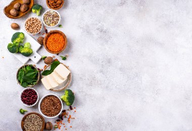 Bitki bazlı vegan protein ürünlerinin çeşitliliği, sağlıklı gıda kavramı