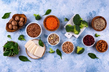 Bitki bazlı vegan protein ürünlerinin çeşitliliği, sağlıklı gıda kavramı