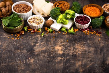 Bitki bazlı vegan protein ürünlerinin çeşitliliği, sağlıklı gıda kavramı