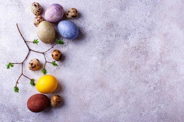 Renkli Paskalya yumurtaları doğal boyayla boyanır