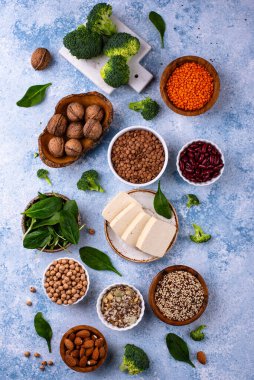 Bitki bazlı vegan protein ürünlerinin çeşitliliği, sağlıklı gıda kavramı