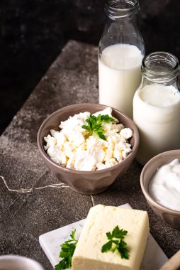 Süt ürünleri çeşitleri. Süt, süzme peynir, peynir, krema, tereyağı ve yoğurt