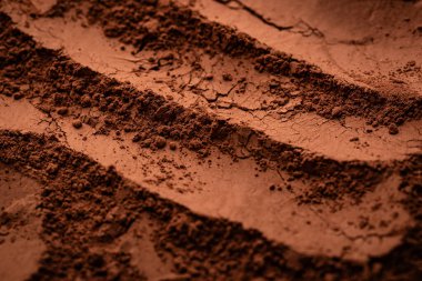 Kakao tozu, doğal çikolata ürünü dokusu arka plan