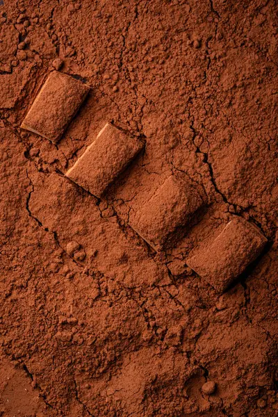 Kakao tozu, doğal çikolata ürünü dokusu arka plan