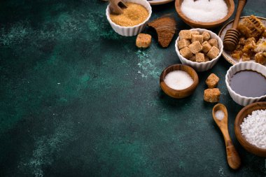 Çeşitli şeker değişimi, doğal sağlıklı tatlandırıcı konsepti