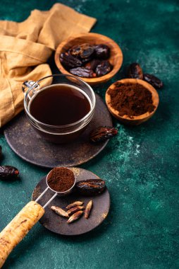 Flört tohumundan kahve. Sağlıklı alternatif moda içeceği.