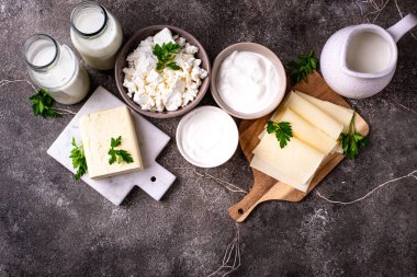 Süt ürünleri çeşitleri. Süt, süzme peynir, peynir, krema, tereyağı ve yoğurt