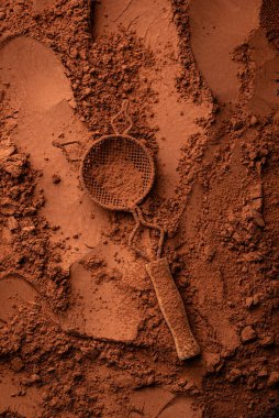 Kakao tozu, doğal çikolata ürünü dokusu arka plan