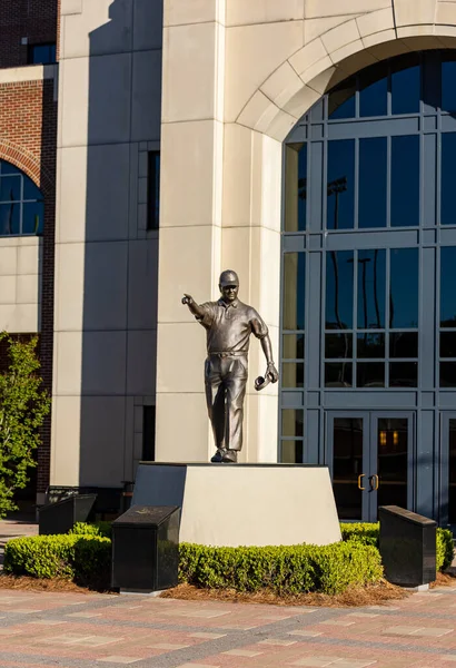 Stock image Tallahassee, FL - March 2023: Coach Bobby Bowden statue in front of Doak Campbell Stadium, home of Florida State University Football