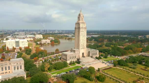 Het Louisiana State Capitol Building Baton Rouge — Stockvideo