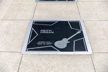 Nashville, TN - 15 Mart 2024: Keith Urban Nashville 'deki Music City Walk of Fame' in yıldızı
