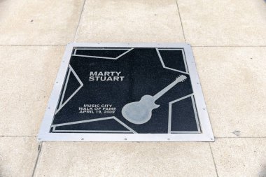 Nashville, TN - 15 Mart 2024: Marty Stuart Nashville, TN 'deki Music City Walk of Fame' in yıldızı