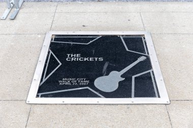 Nashville, TN - 15 Mart 2024: The Crickets star on the Music City Walk of Fame in Nashville, TN