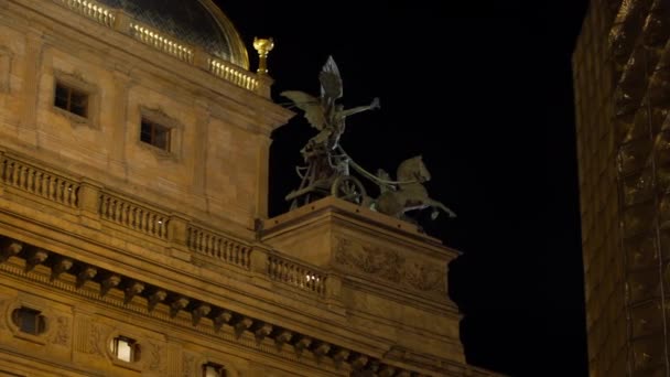 Eine Fesselnde Animation Die Die Dunklen Straßen Prags Bei Nacht — Stockvideo