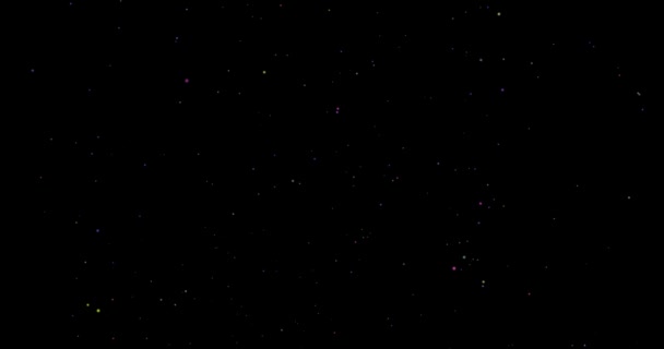 Захватывающая Анимация Демонстрирующая Плавающие Частицы Темном Фоне Создающая Захватывающий Динамичный — стоковое видео