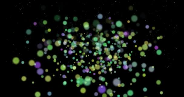 Hypnotizující Animace Zobrazující Plovoucí Částice Tmavém Pozadí Vytvářející Podmanivý Dynamický — Stock video
