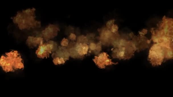 在黑暗背景下移动的烈焰粒子的动画 — 图库视频影像