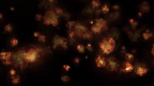 Animação Partículas Chama Ardente Movendo Sobre Fundo Escuro — Vídeo de Stock