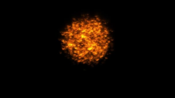 Animación Partículas Llama Ardiente Moviéndose Sobre Fondo Oscuro — Vídeos de Stock
