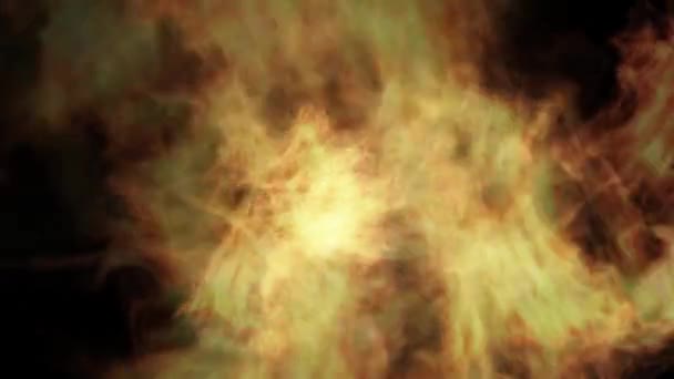 Animatie Van Vurige Vlamdeeltjes Die Bewegen Een Donkere Achtergrond — Stockvideo